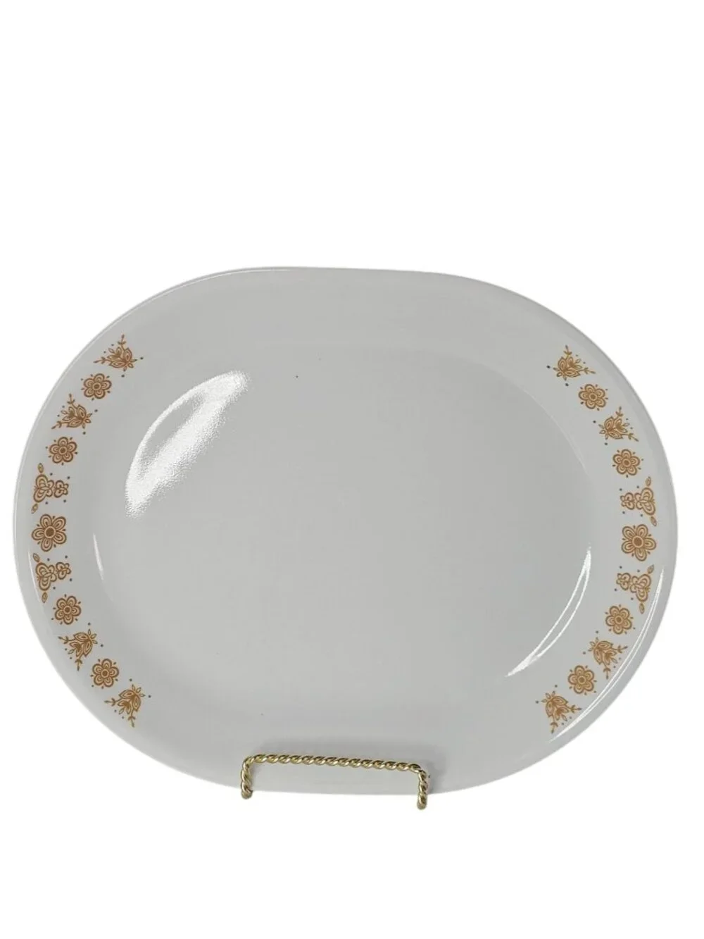Corelle Butterfly Gold Serving Platter oval vintage Corning 12